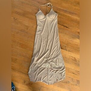 Y2K Gold Glitter Halter Dress Size M